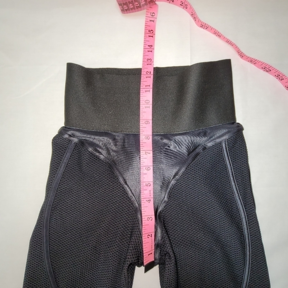 Black Waffle Weave Full Length High-rise Leggings Women's Size Medium - Picture 7 of 11